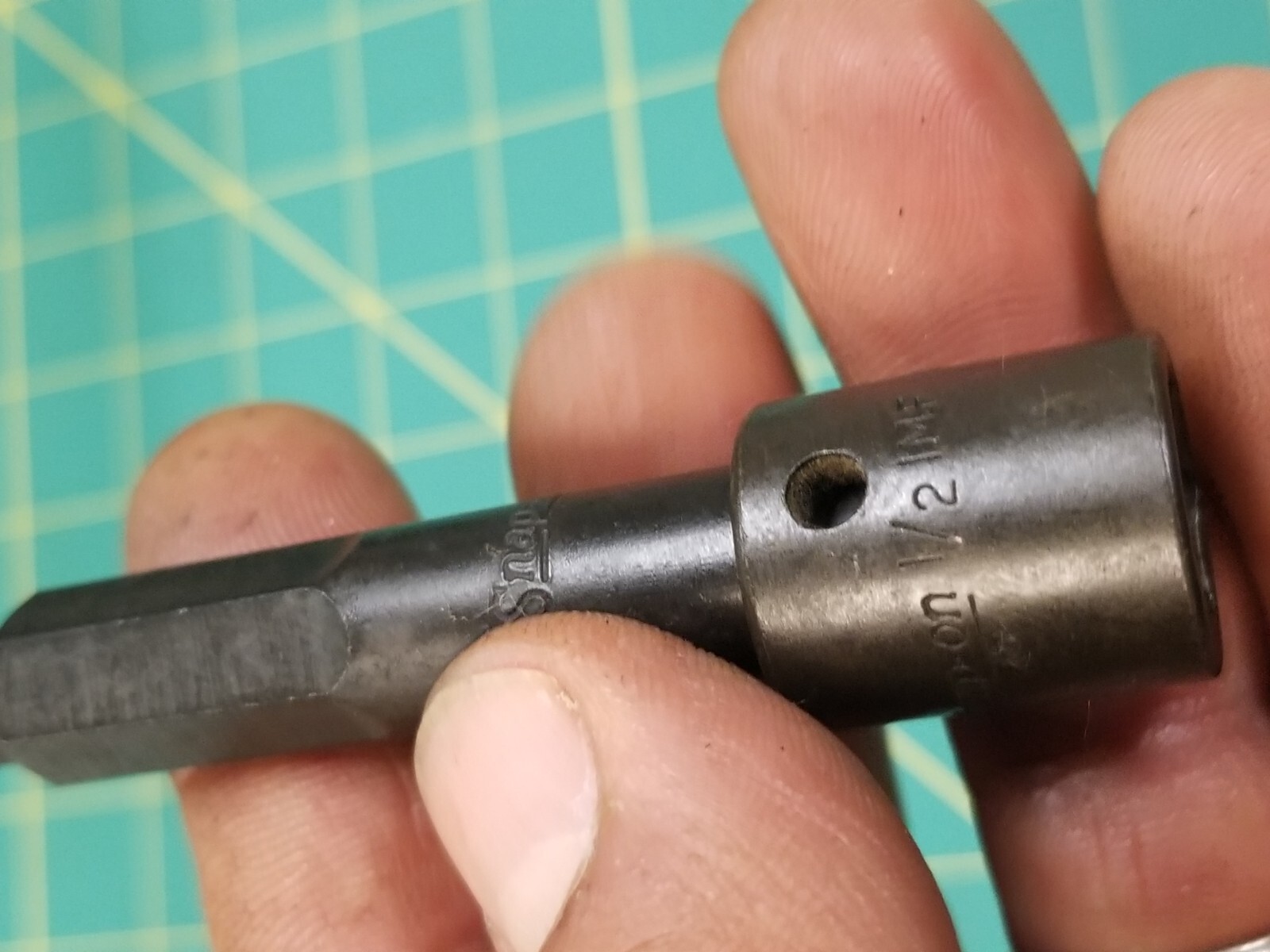 Vintage Snap-on 3/8″ Hex to 3/8″ Square Drive Power Adapter Pinned A3001A USA