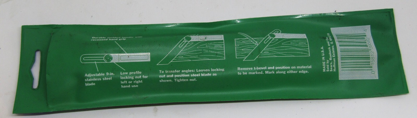 Sears Roebuck Clamp Stainless Steel Adjustable T-Bevel With Pouch No 39582
