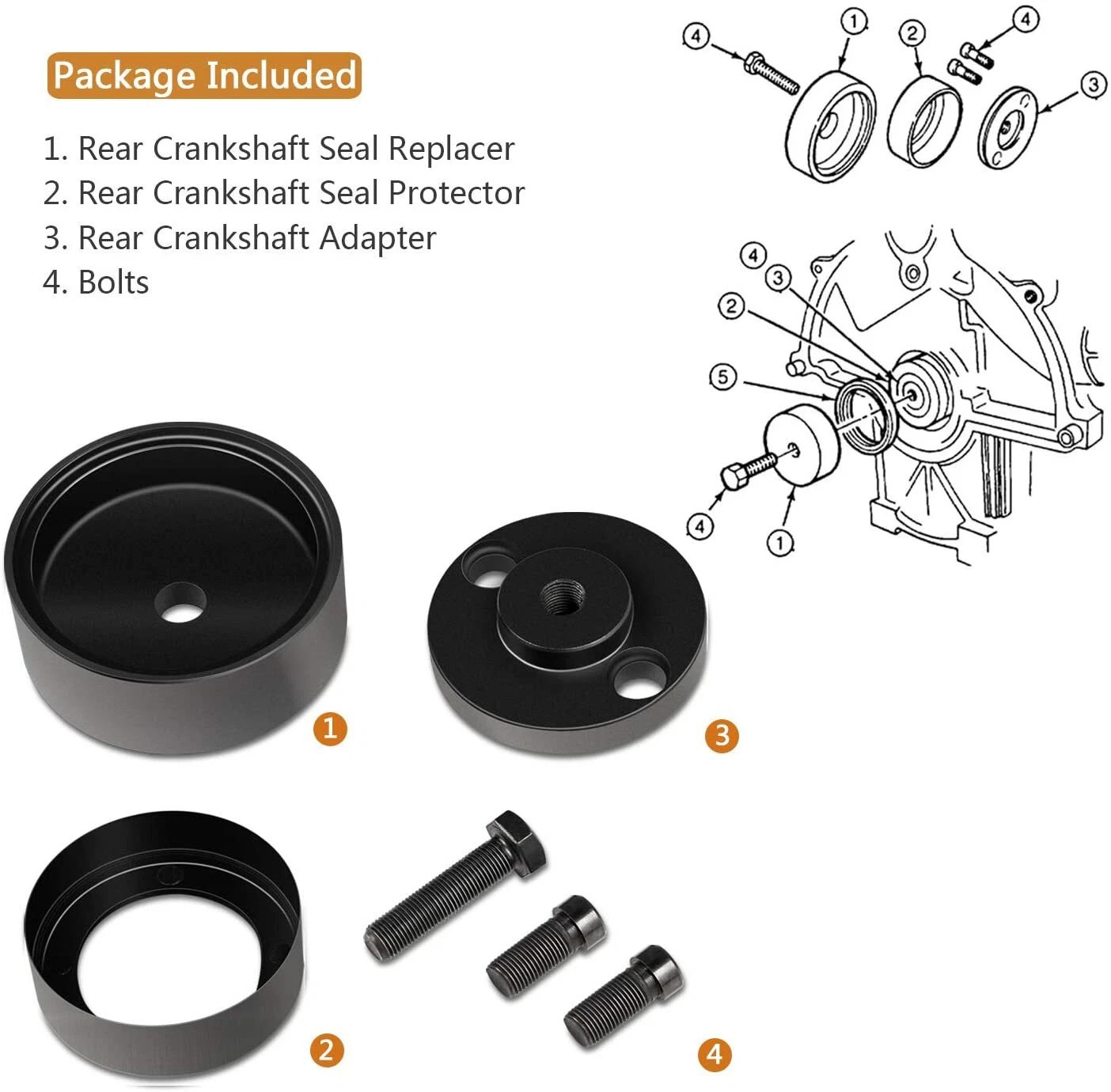 Rear Crankshaft Seal Installer for Ford, Replacement for OTC 7834 303-5524