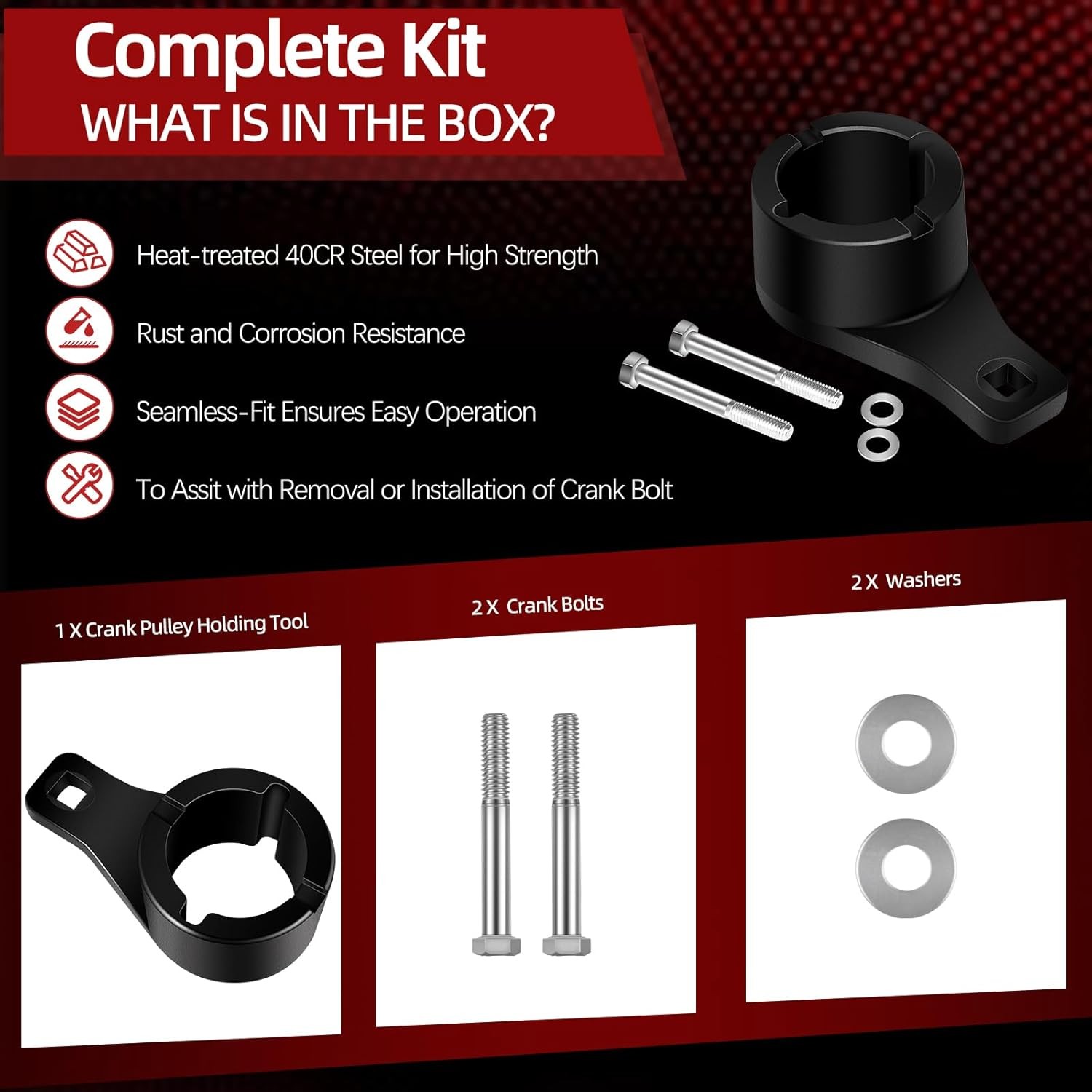 For Toyota Lexus Harmonic Damper Pulley Holding Tool Kit Crankshaft Crank Holder