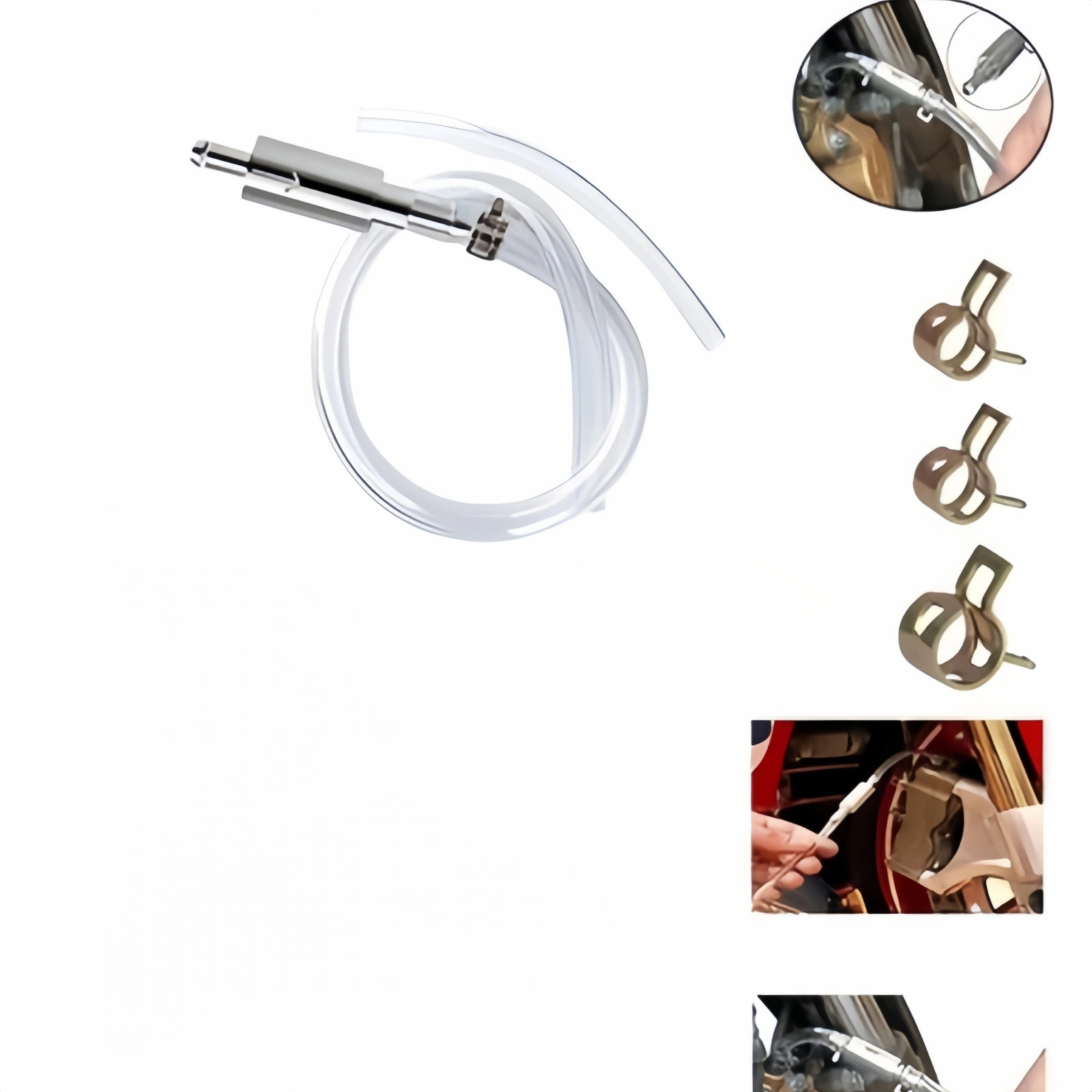 Brake Clutch Bleeder Kit W/ One Way Valve Hose Vacuum Fluid Extractor Tool Car