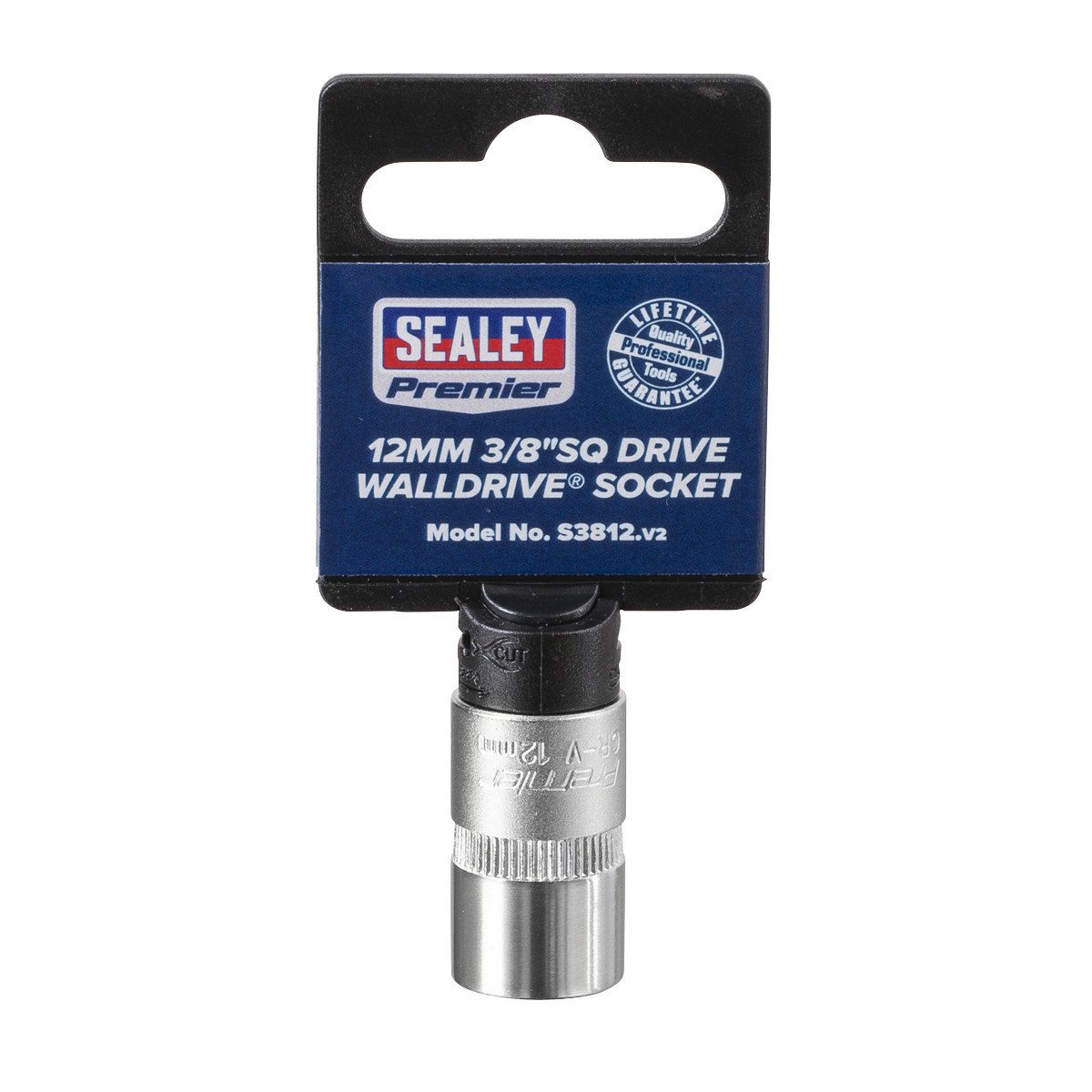 Sealey WallDrive Socket Tool 12mm 3/8″ Square Drive Chrome Vanadium Steel S3812