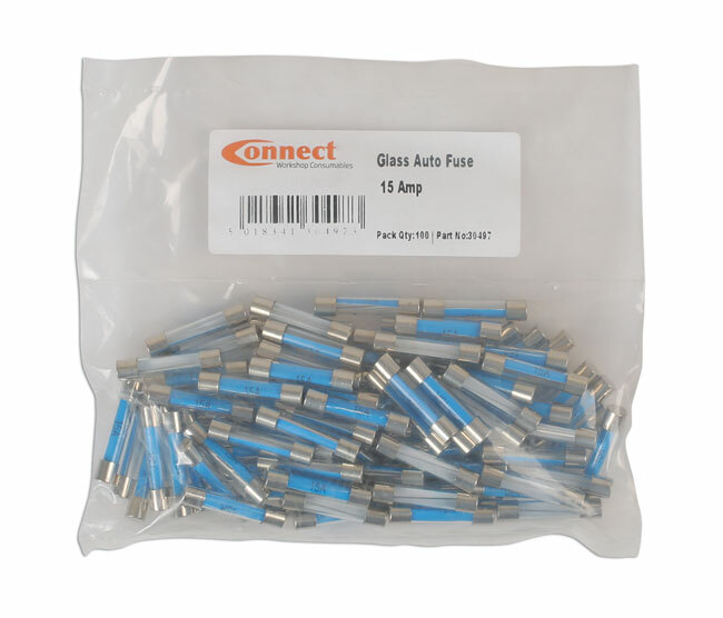 Connect 30497 Glass Auto Fuse – 15Amp Pk 100