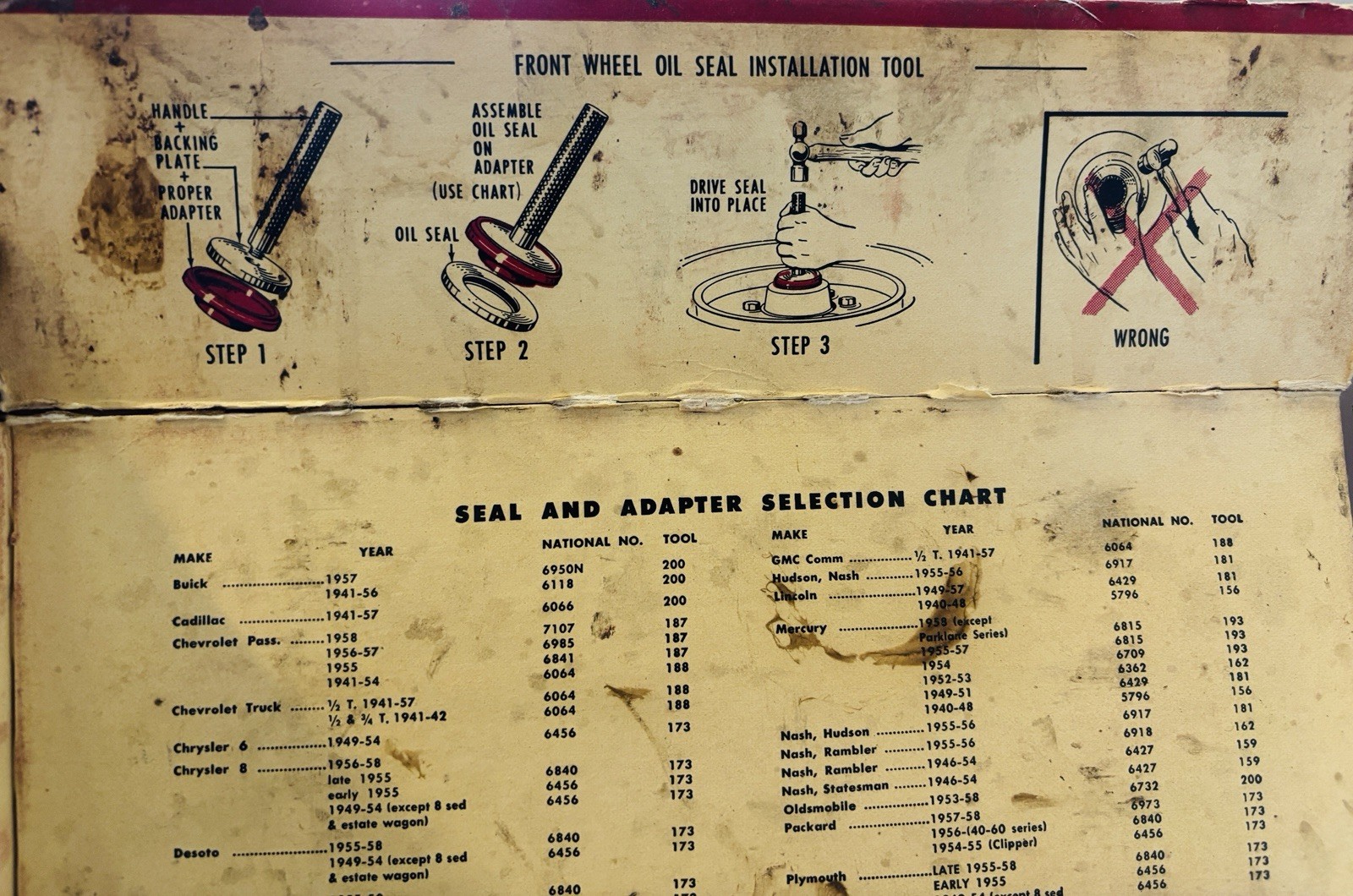 Vintage Used National Oil Seal Tool Installation Kit In Original Box