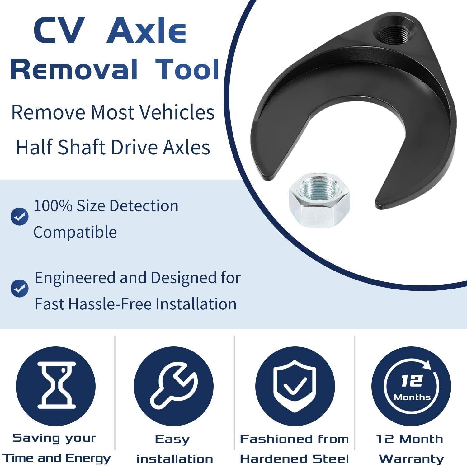 CV Axle Removal Tool 48mm with Nut Fits slide hammers with 5/8-inch x18 threads