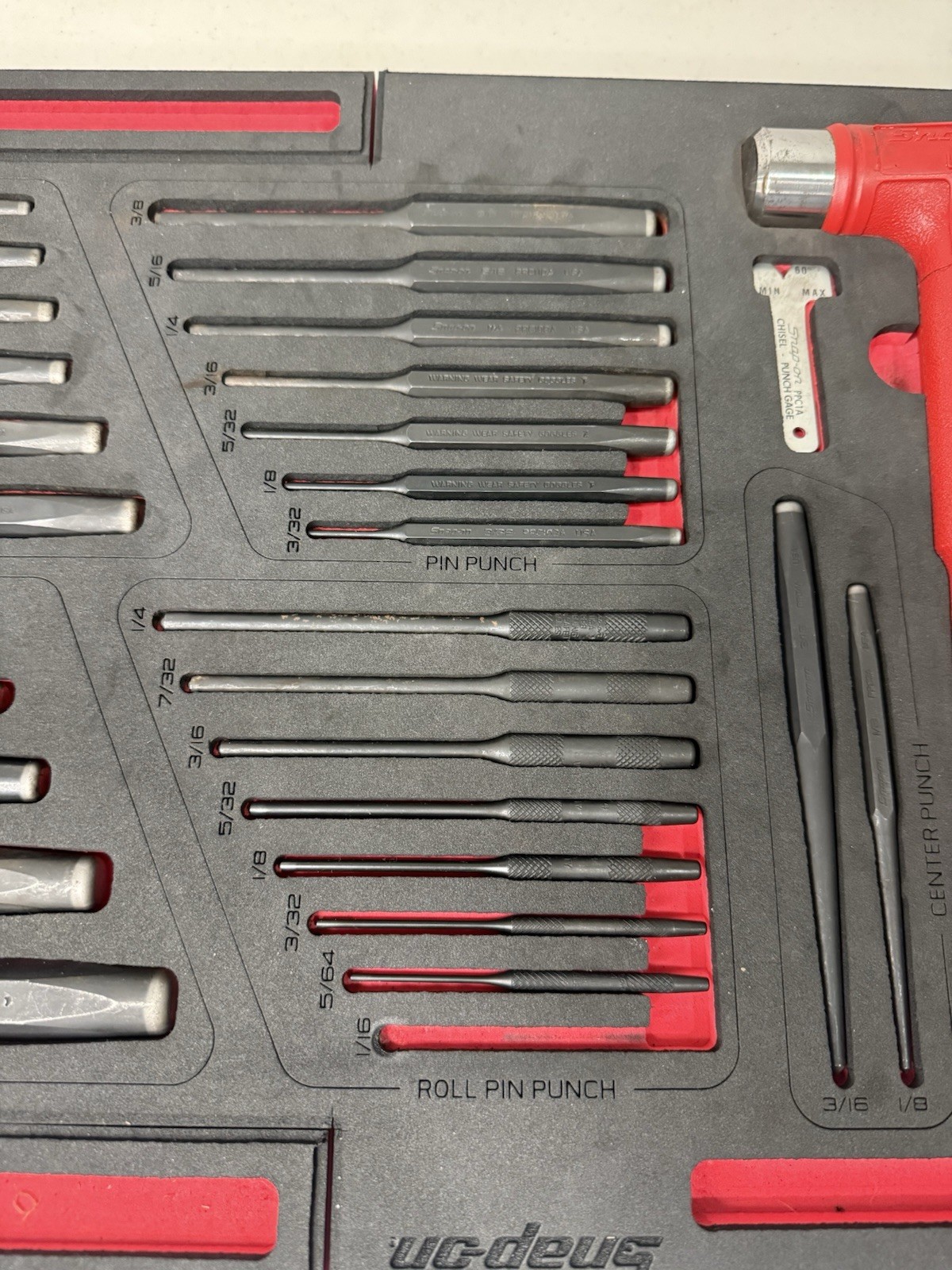 Snap On Tools PPC01FR 31 Piece Punch And Chisel Set- Used Missing One Piece