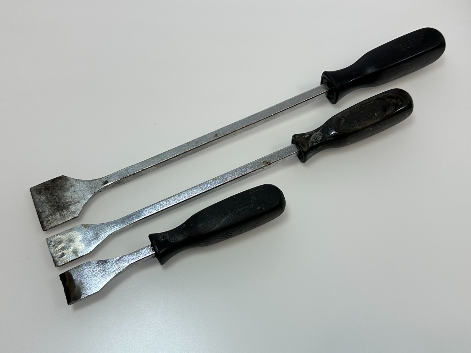 Snap-On Tools USA 3pc Gasket Scraper Set, Black Hard Handle, CSA14, CSA12, CSA8