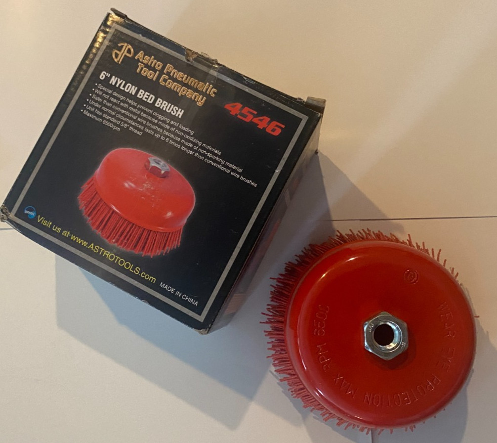 ASTRO 6″ Nylon Bed Brush (4546) 5/8 Thread – 6500 RPM – Red – Prepaid Shipping