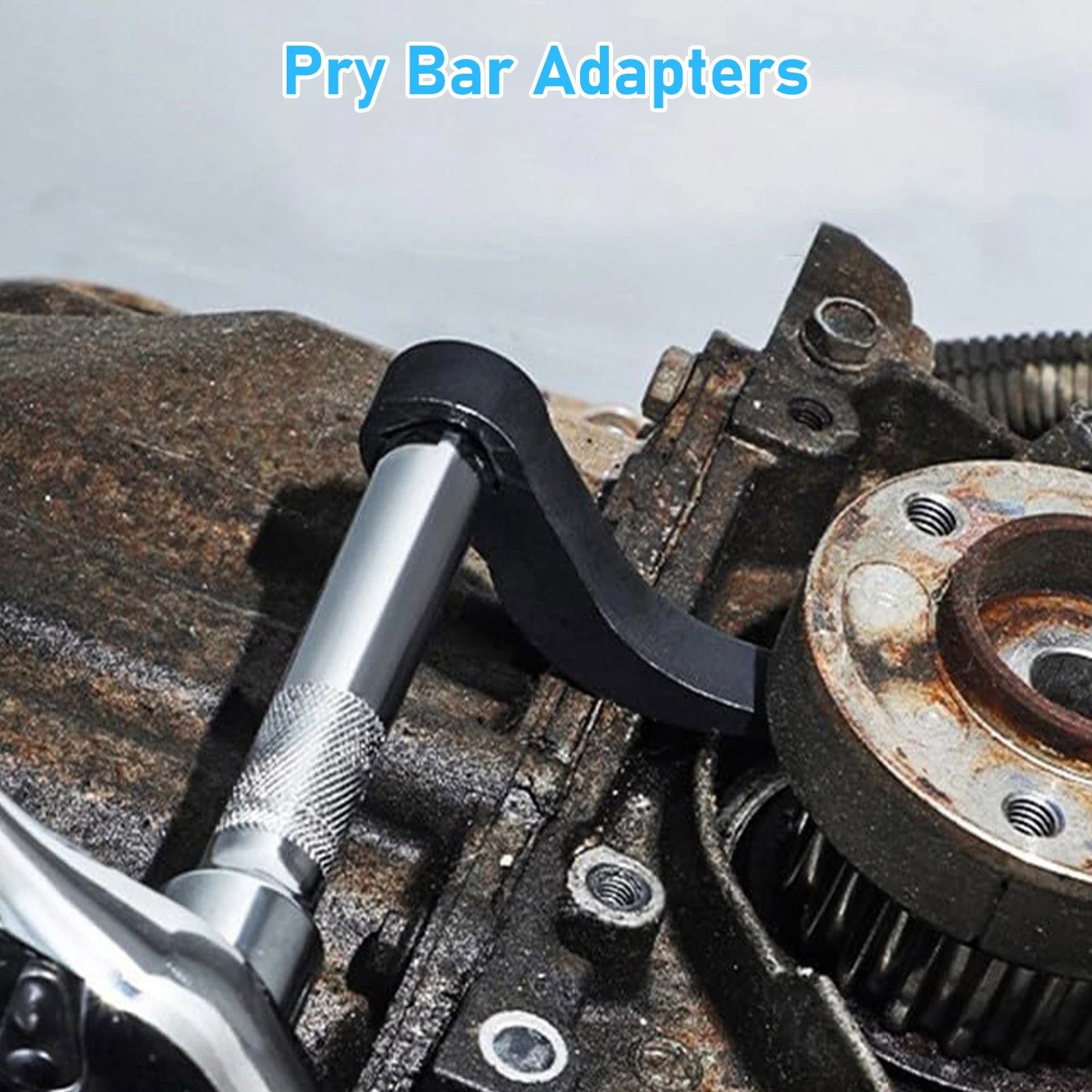 3 PCS 1/2 in 3/8 in Pry Bar Tool Head Adapter for Automotive Disassembly Work