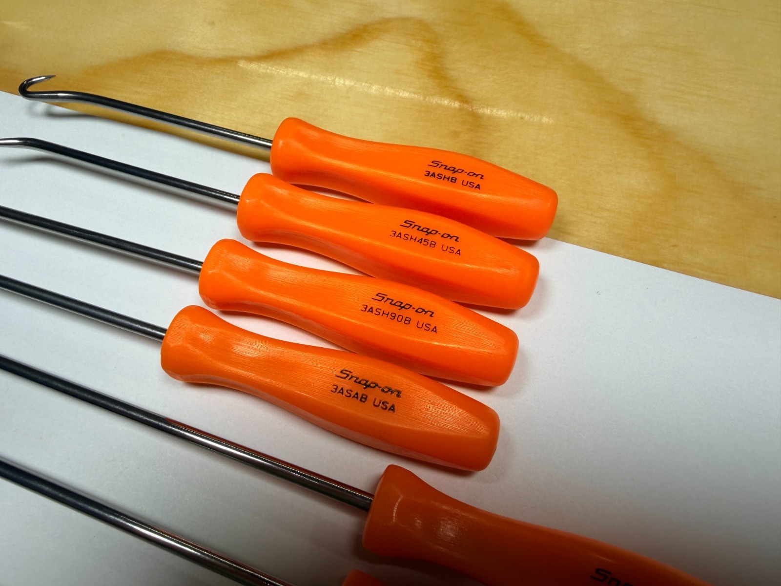 Snap-on Tools USA NEW ORANGE 8pc Mini Hard Grip Short & Long Master Pick Set