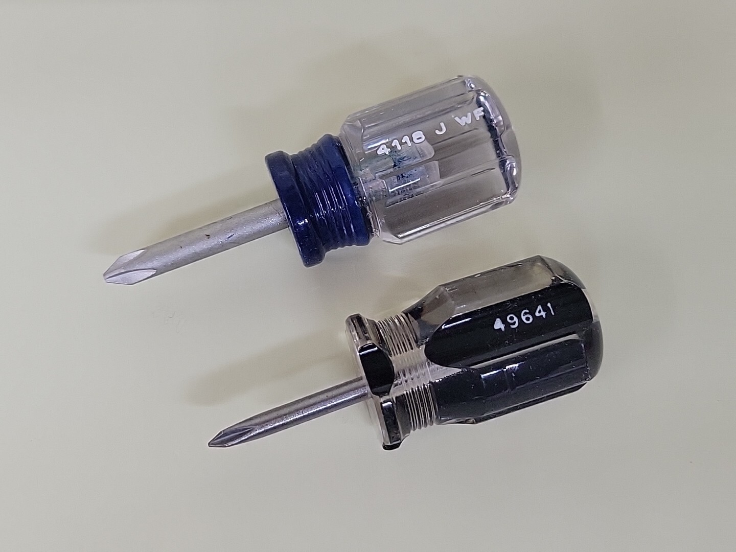 #1 #2 Phillips Stubby Short Screwdriver Set Craftsman 4118 & VA 49641 NOS USA
