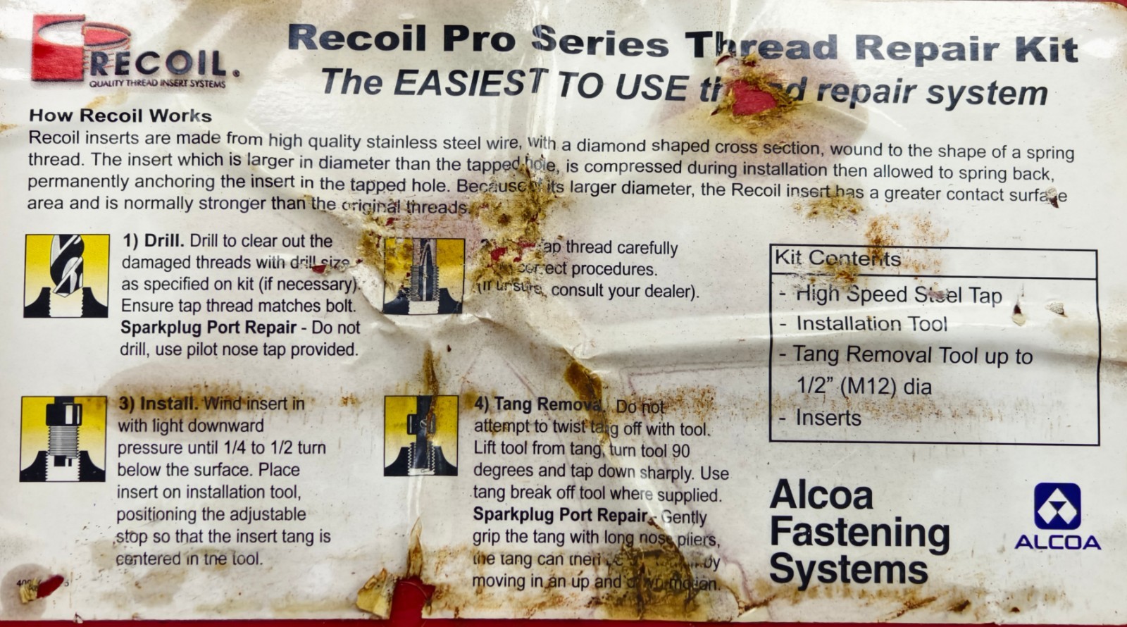 Recoil 5WE18 UNC 3/14-10 Master Thread Repair Kit Pro Series Easiest to Use $