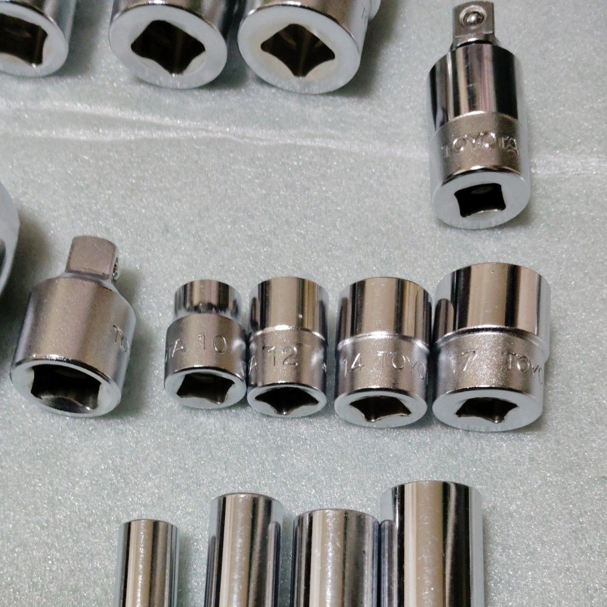 Vintage TOYOTA KTC Ratchet Socket Wrench Set OEM Tool Kit Japan Near Mint