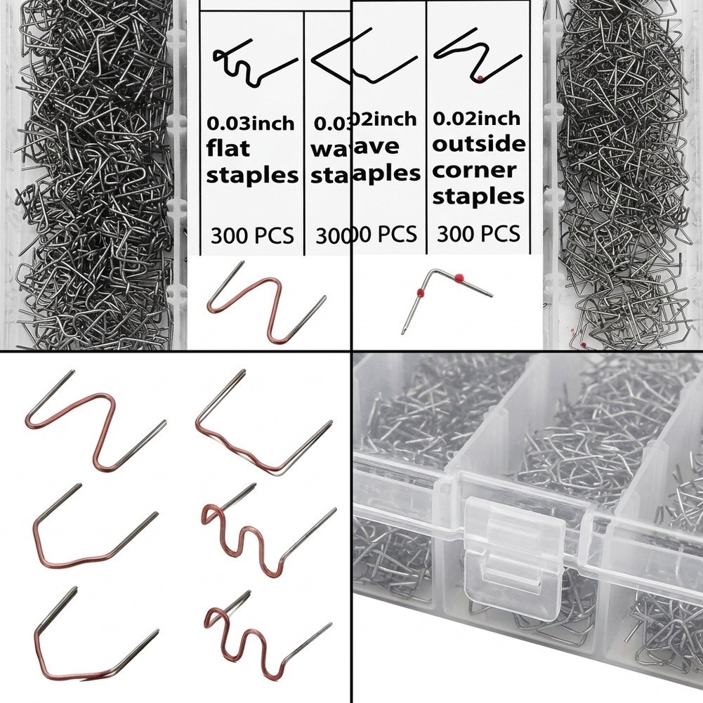 Plastic Welding Kit 1800 Pieces Stainless Steel Staples for Welder Tools