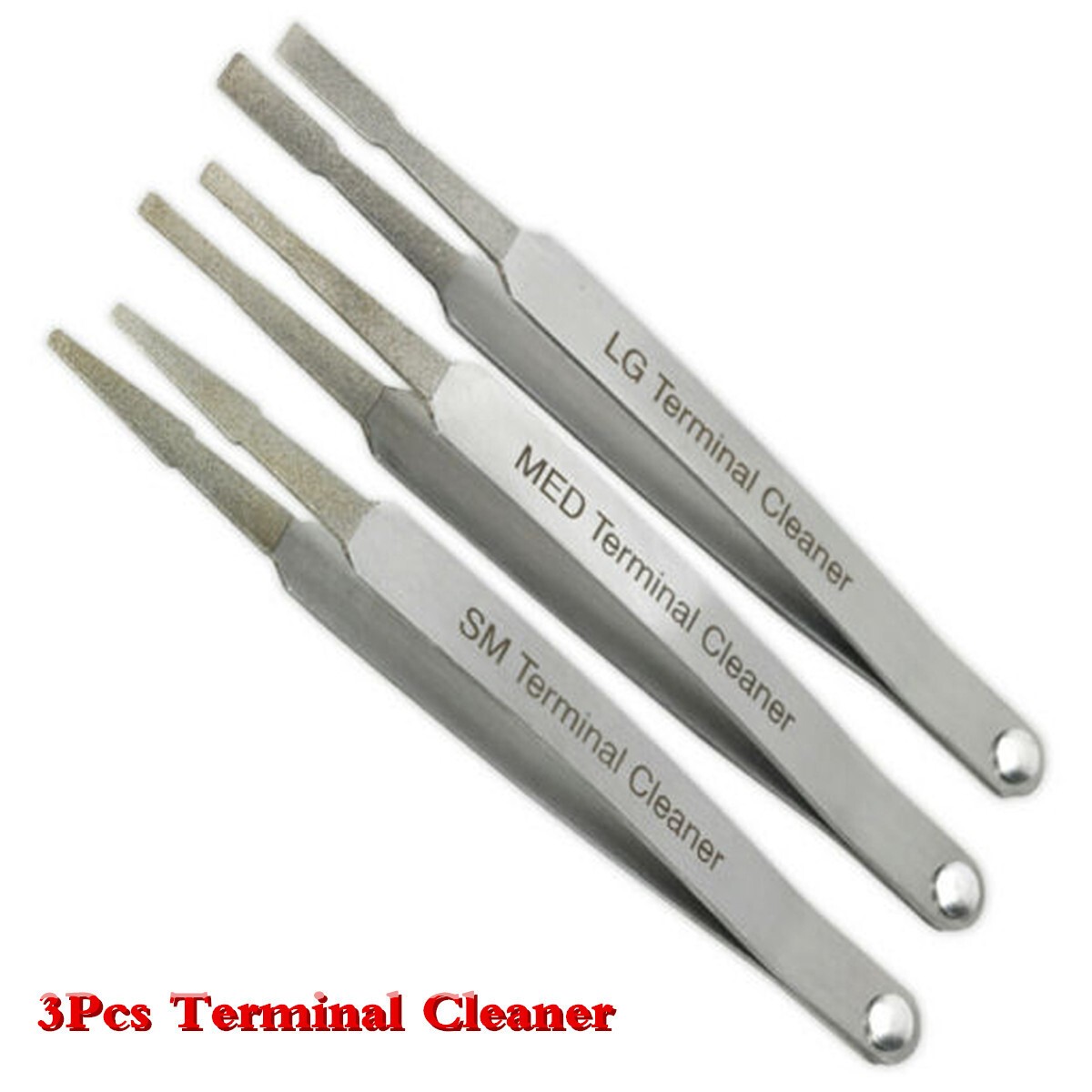 3Pcs Car Terminal Cleaner Tool Kit Fit for Spade Pin Electric Connector Tweezer