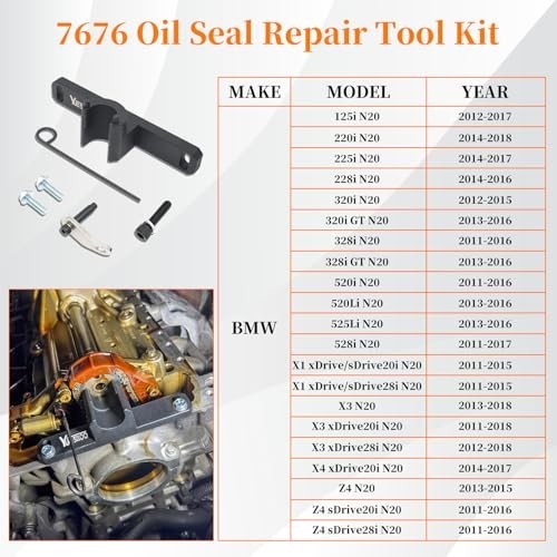 BMW N20 N26 Camshaft Timing Tool Kit with Flywheel Holder & Injector Remover