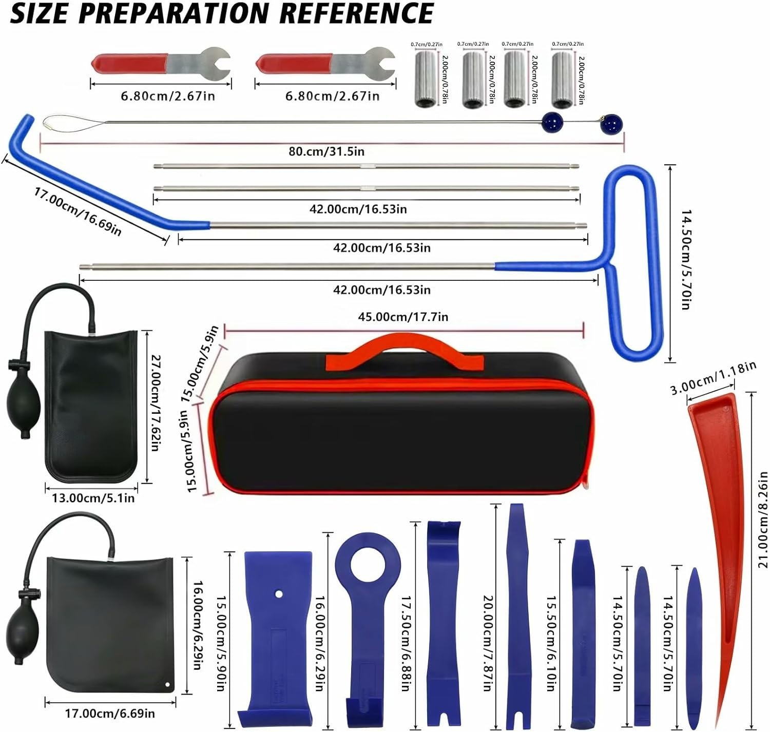 Car Lockout Kit Portable Automotive Tool Set 22 PCS Stainless Steel Assorted 5Th