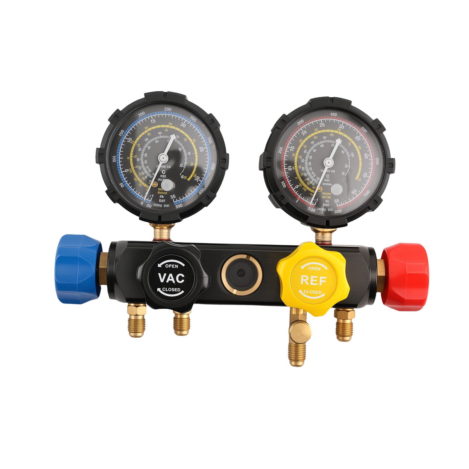 4-Way HVAC AC Gauge Set for R134a R22 R410a Manifold Diagnostic Tool 5ft Hoses