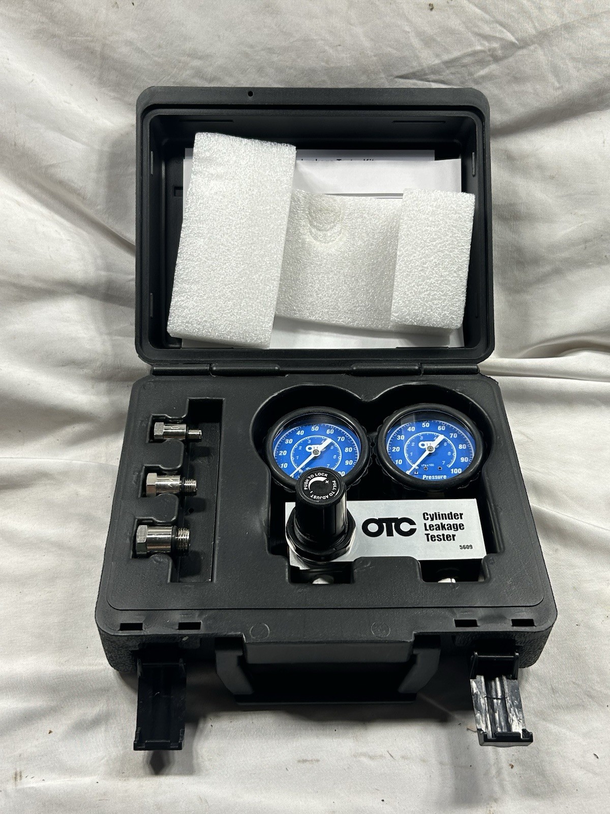OTC 5609 Cylinder Leakage Tester Kit Dual Gauges with Hose Adapters Case