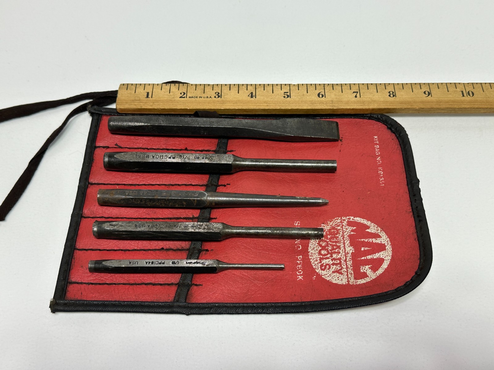 Snap-on Tools USA (MAC Kit Bag) 5pc Mixed Punch & Chisel Set Lot