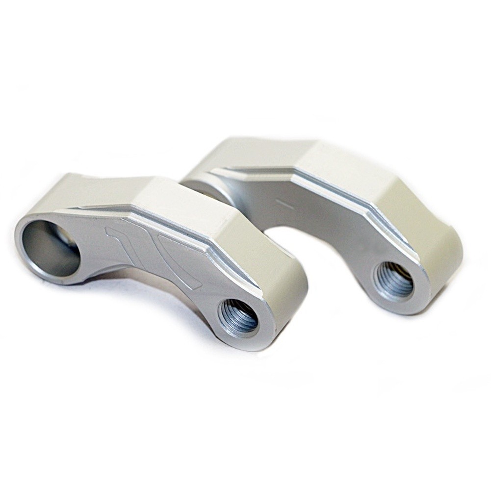 Aluminum Mirror Extension Riser Bracket for Motorcycle CNC Black Silver