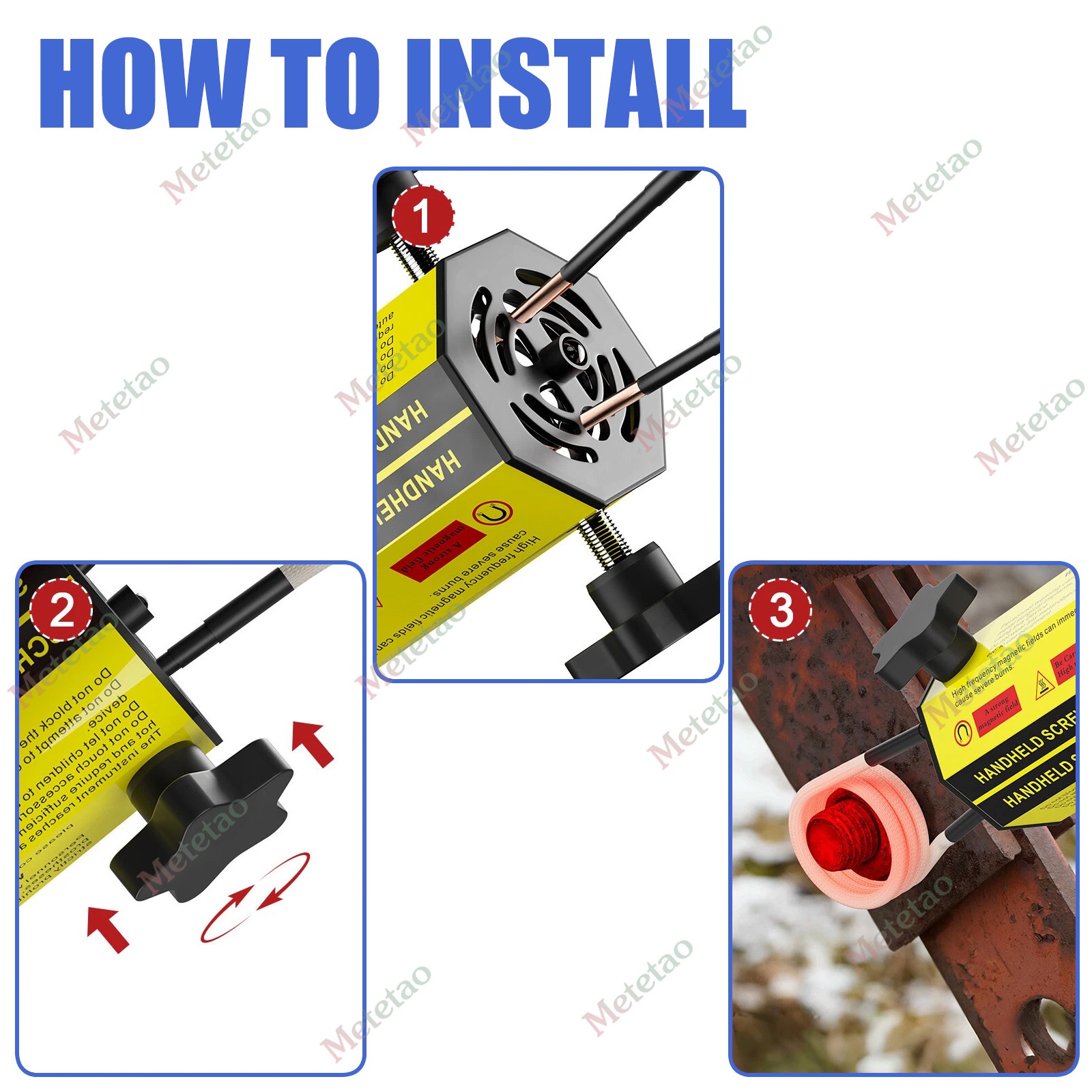 1300W Induction Heater Magnetic Induction Heater Kit 10 Coils Thermal Protection