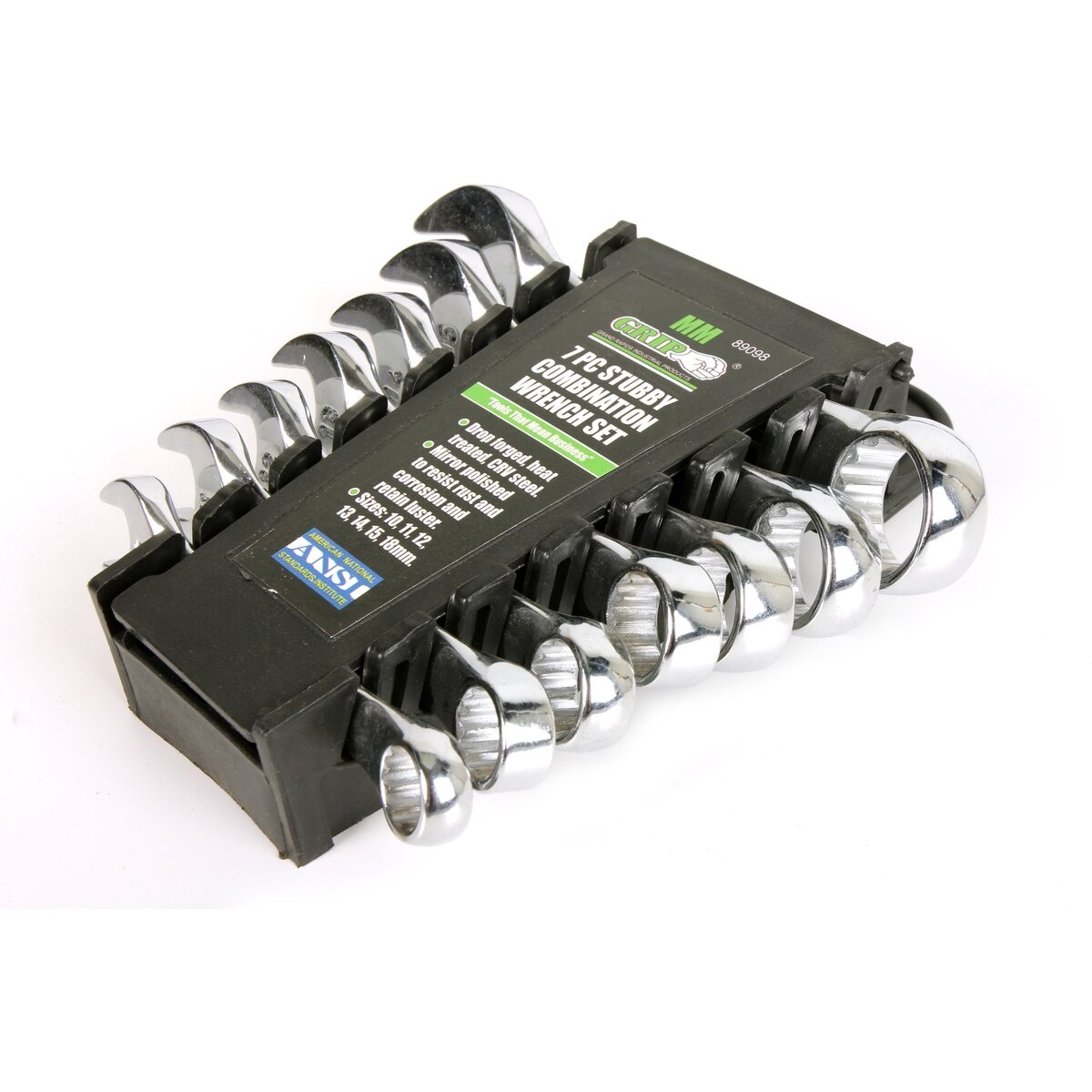 Grip On Tools 7 Piece Metric Stubby Combo Wrench Set – 89098