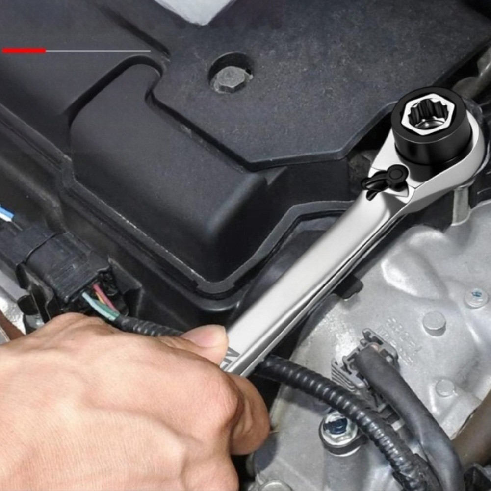Heavy Duty 4-in-1 Ratchet Wrench Set 40CR Steel for Industrial Applications