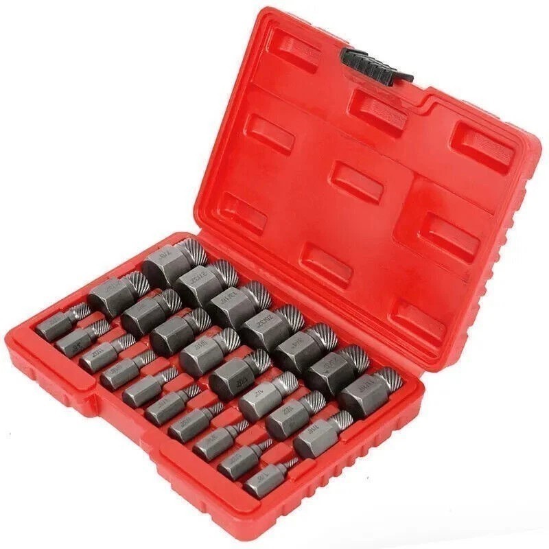 25PC Screw Extractor & Bolt Remover Set – Multi-Spline Hex Socket Wrench Kit