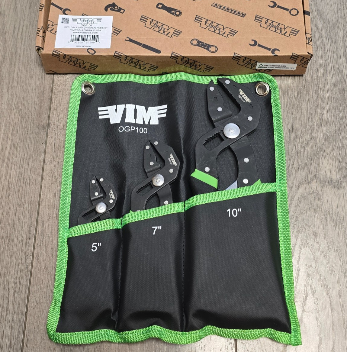 VIM Tools 3pc Orca Grip Automatic Self-Adjusting Pliers Set 5″, 7″ & 10″ #OGP100