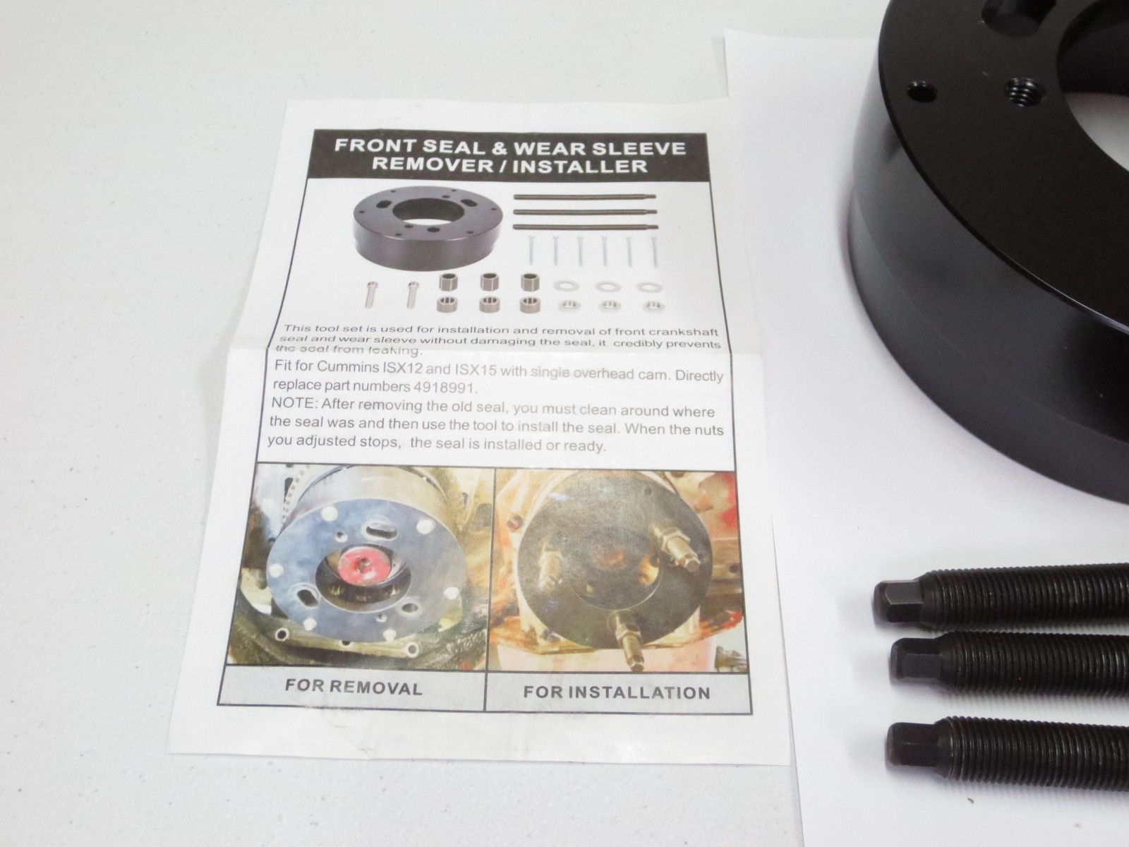 4918991 Front Crankshaft Seal & Wear Sleeve Remover & Installer For Cummins