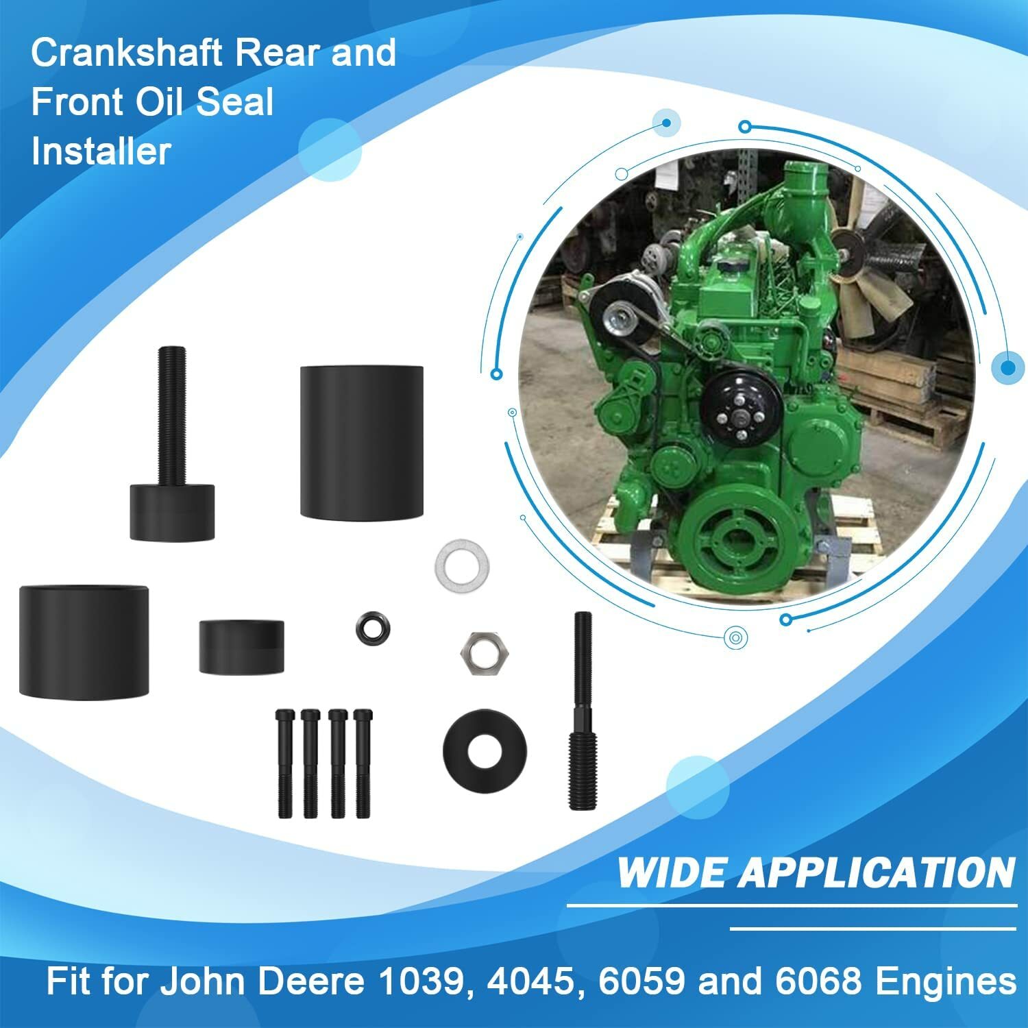 Crankshaft Gear Front Crank Seal Installer Fit for JohnDeere 1039 4045 6059 6068