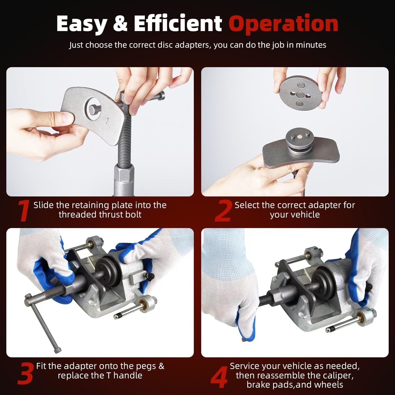 35Pcs Universal Car Disc Brake Pad Caliper Piston Rewind Wind Back Tool Kit