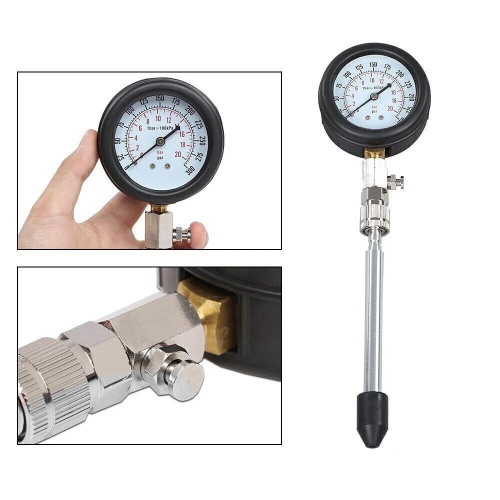 Engine Cylinder Compression Gauge Tester Kit Gas Engine Diagnostic Testing Tool