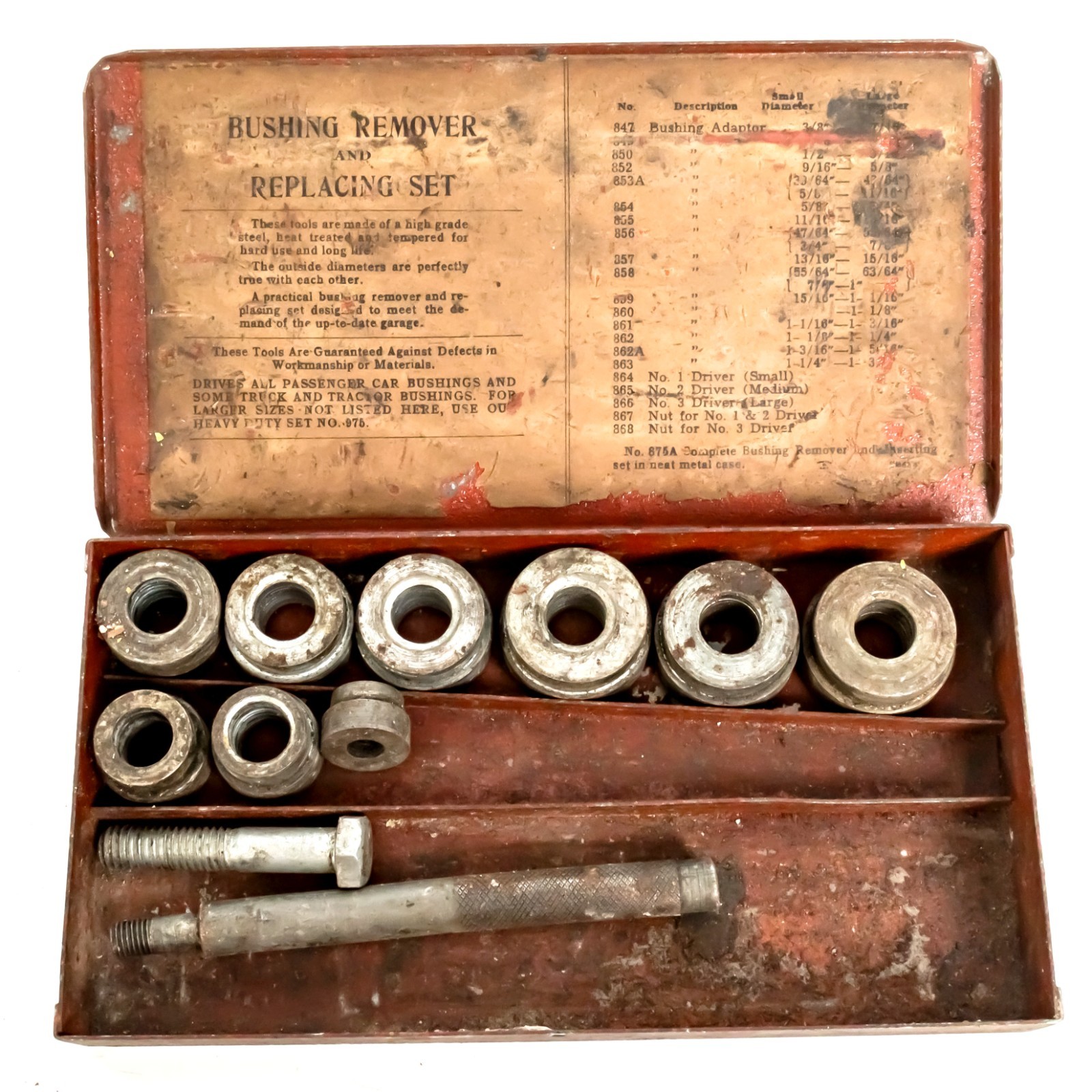 Vintage Bushing Remover and Replacing Set – Partial Set