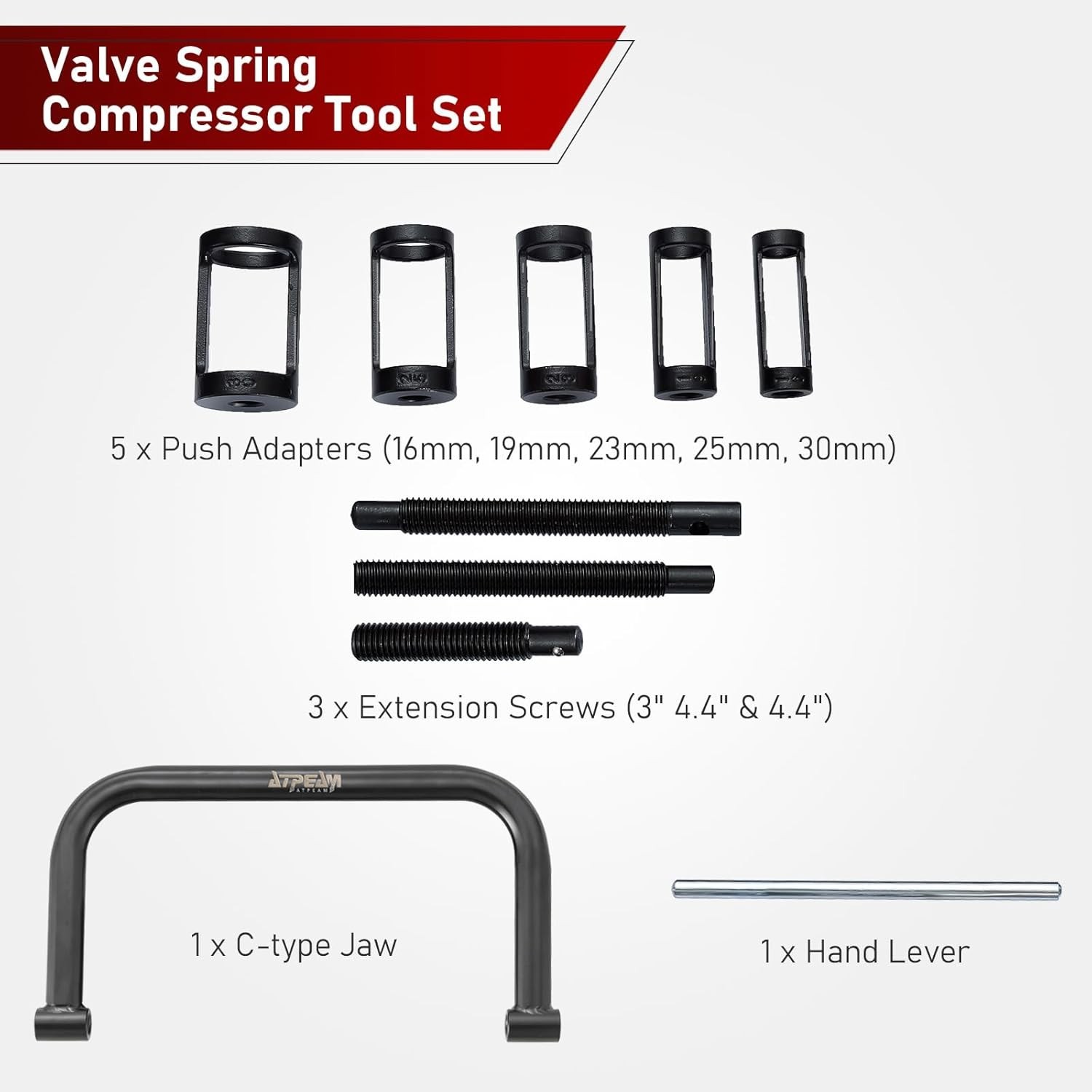 10-Piece Valve Spring Compressor C-Clamp Service Kit for Professionals