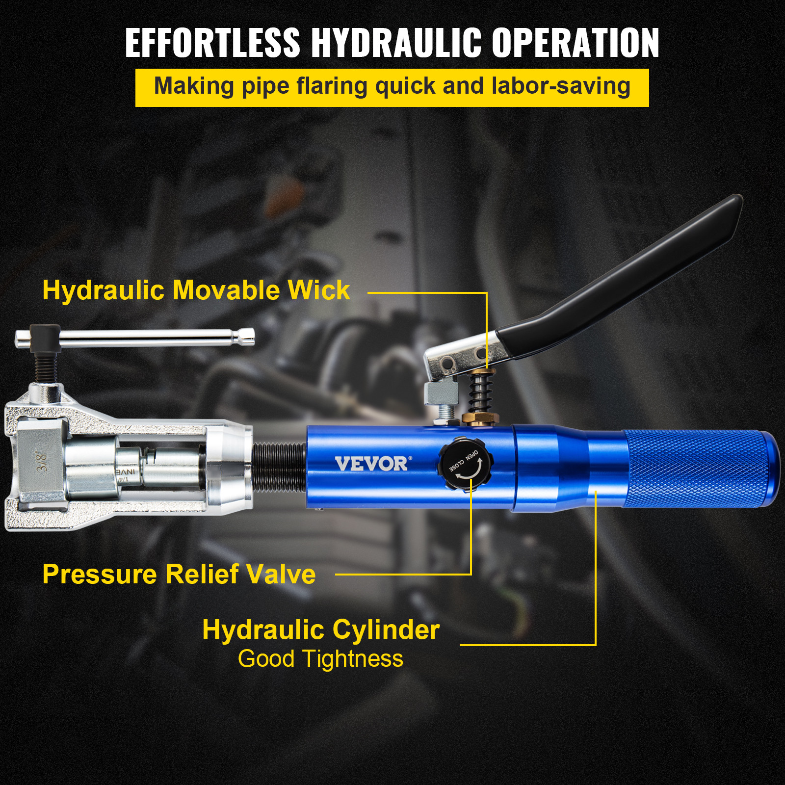 VEVOR Hydraulic Flaring Tool Kit Double Flaring Tool 45° for 3/16″ to 1/2″ Tube