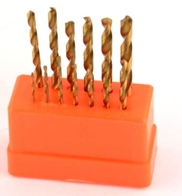 13 pcs Drill Bits Titanium HSS 4 Wood Plastic Metal Tool