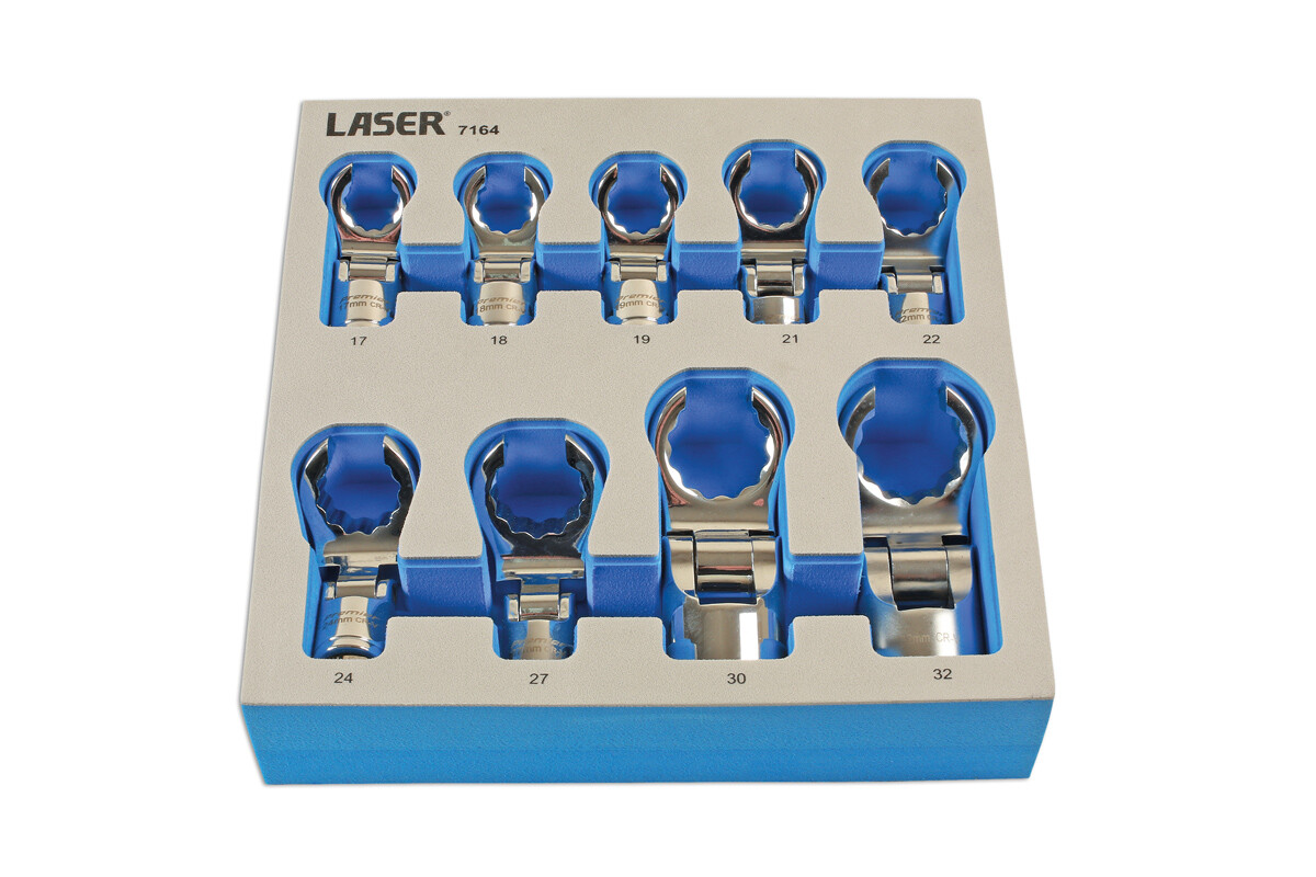 Laser 7164 9 Piece 1/2″D Flexible Crows Foot Wrench Set