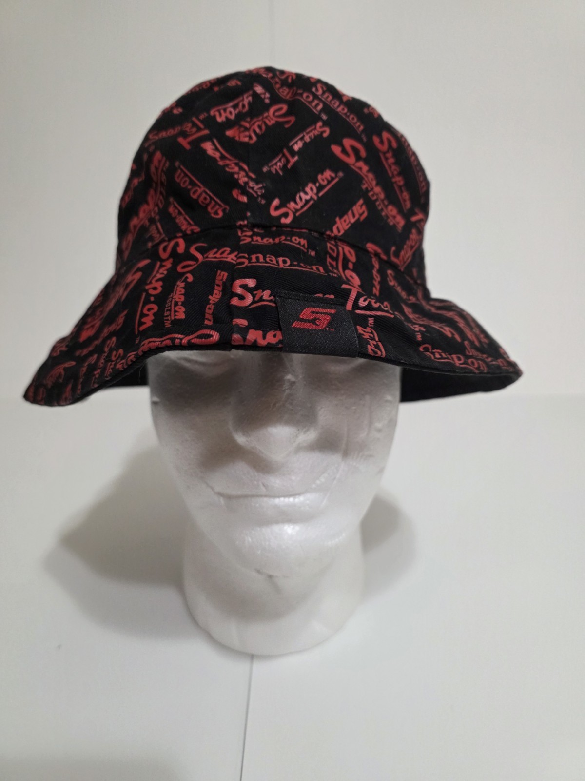SNAP-ON TOOLS REVERSIBLE BUCKET HAT UNISEX ONE SIZE RED BLACK ALL OVER PRINT