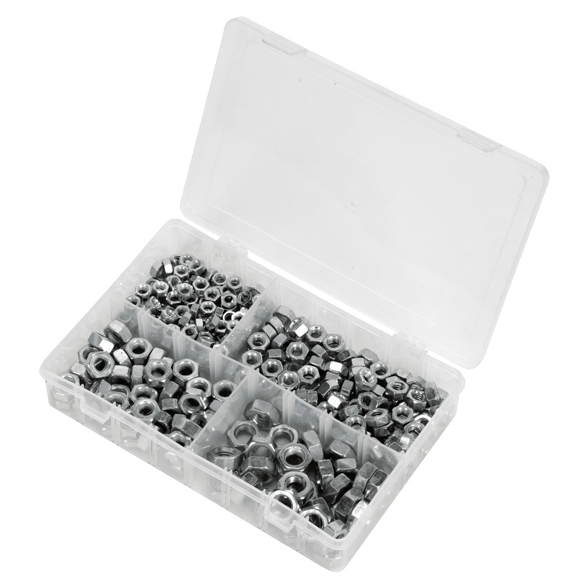 Sealey AB030SN Steel Nut Assortment 320pc 1/4 -1/2UNC