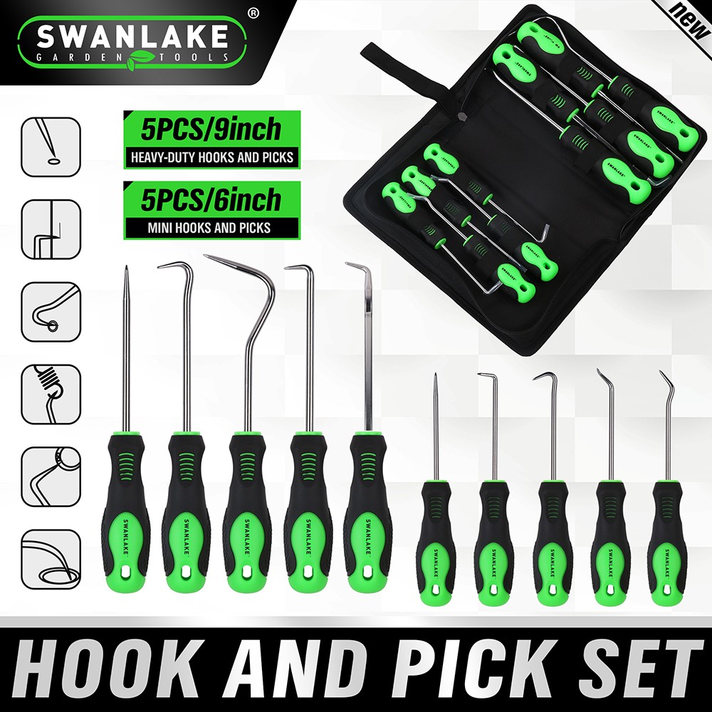 10pc Pick and Hook Set Car Auto Oil Seal/O-Ring Seal Gasket Pick Puller Remover