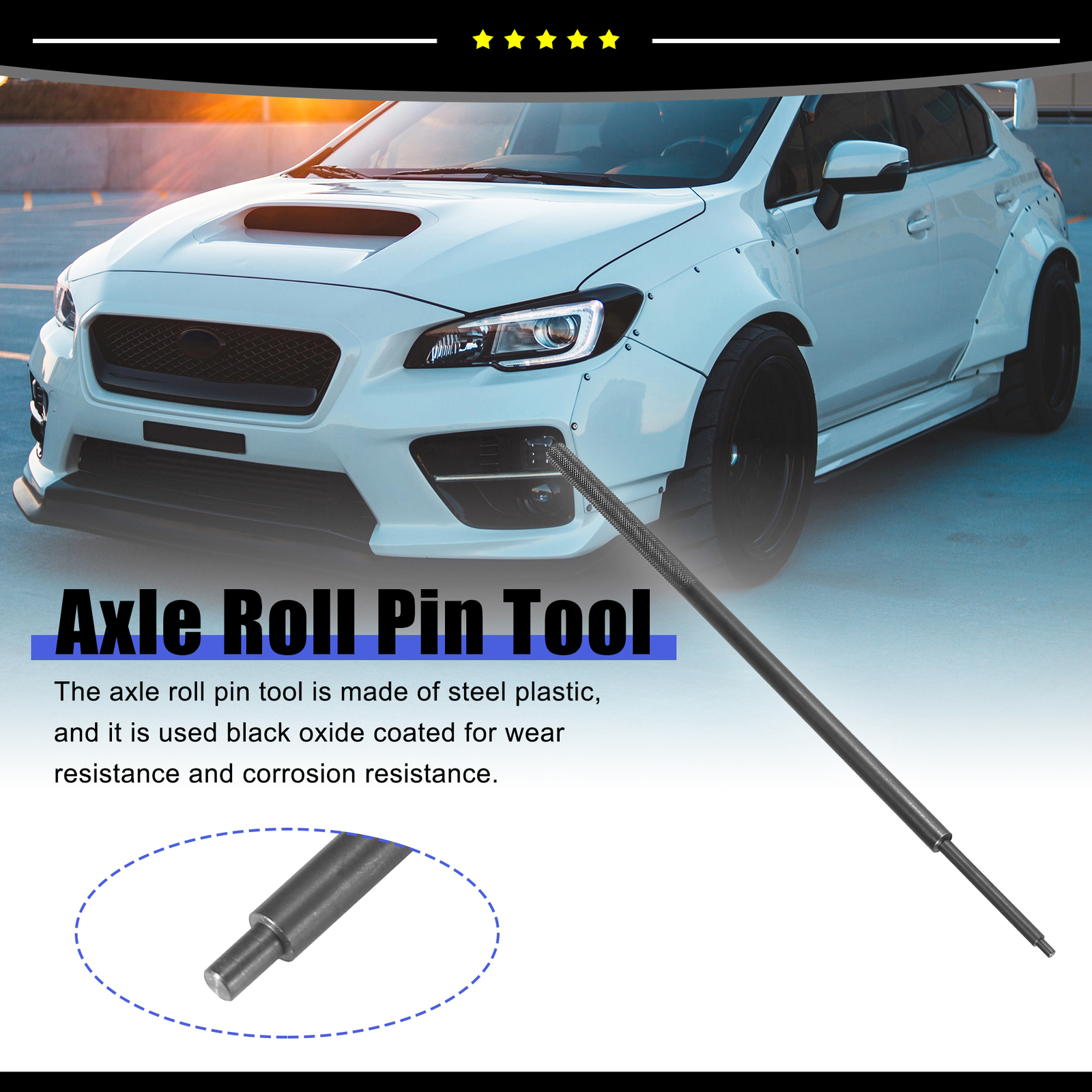 Piece of 1 Axle Roll Pin Tool Fit for Subaru Impreza 1993-2004 Black Steel