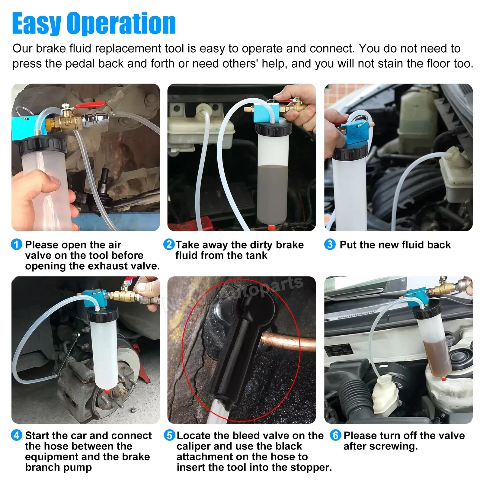 1*Car Brake Fluid Oil Change Replacement Tool Pneumatic Vacuum Bleeder Extractor