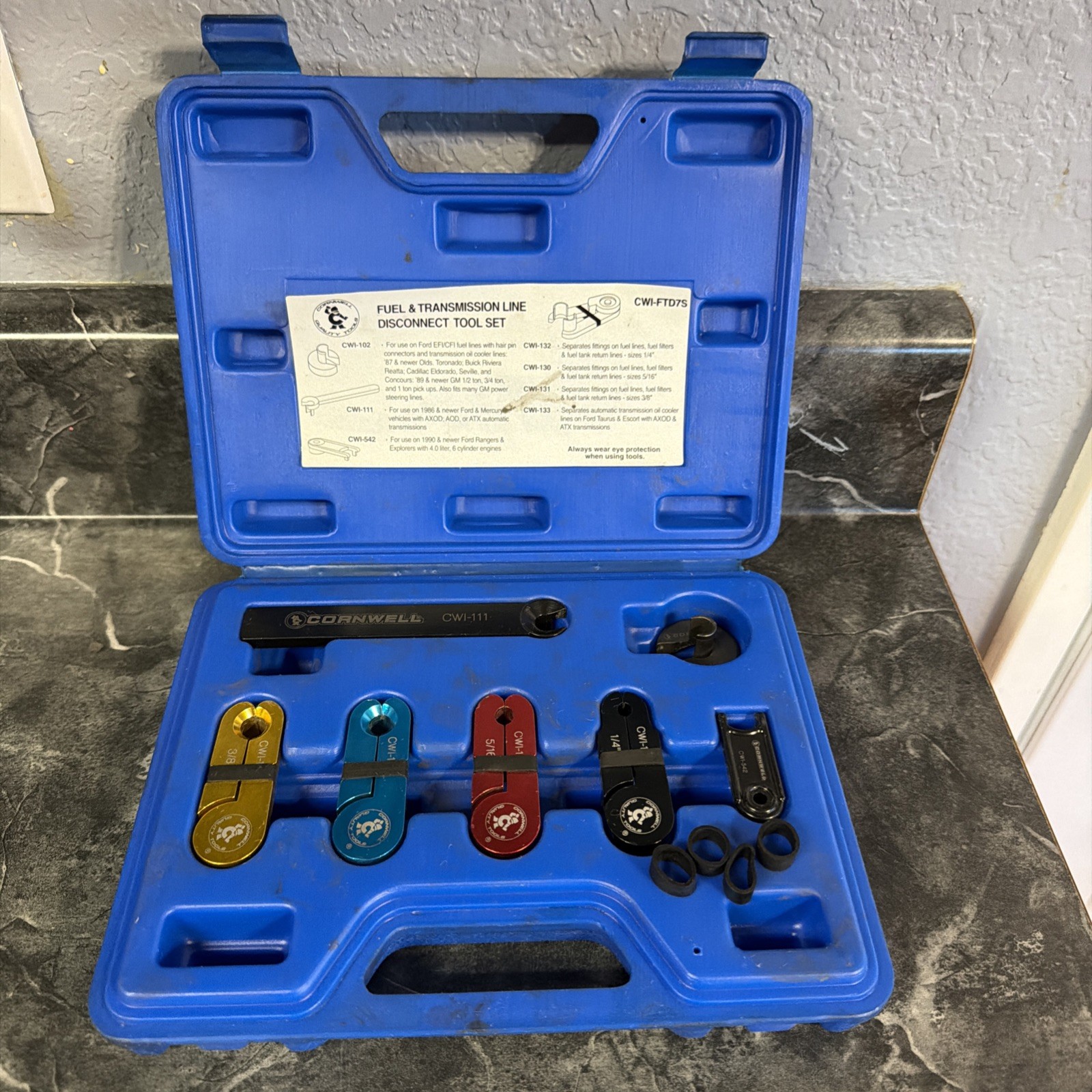 Cornwell Tools CWI-FTD7S Fuel & Transmission Line Disconnect Tool Set