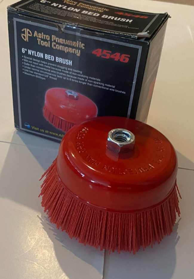 ASTRO 6″ Nylon Bed Brush (4546) 5/8 Thread – 6500 RPM – Red – Prepaid Shipping