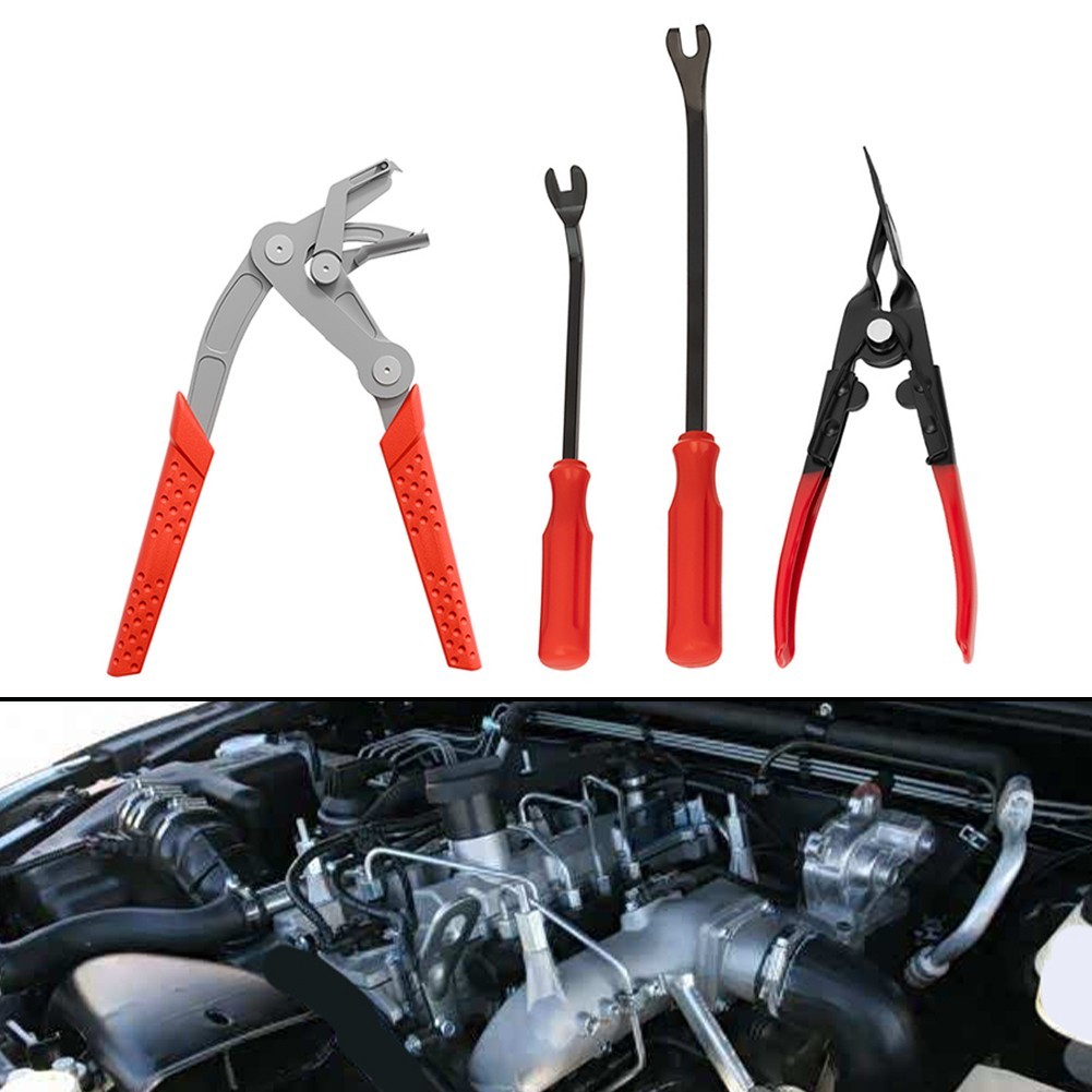 4PCS Car Plastic Clip Remover Tools Stainless Steel for Door Trunk Panels