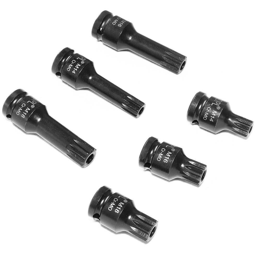 Impact 1/2″ Drive Shallow Stubby Torx Star Male Bit Sockets T55 – T100 6pc Set