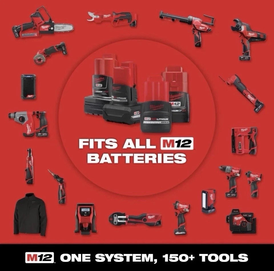 Milwaukee Tool M12 FUEL 3/8 Inch Subcompact Impact Wrench 2 Battery Kit 3049-22