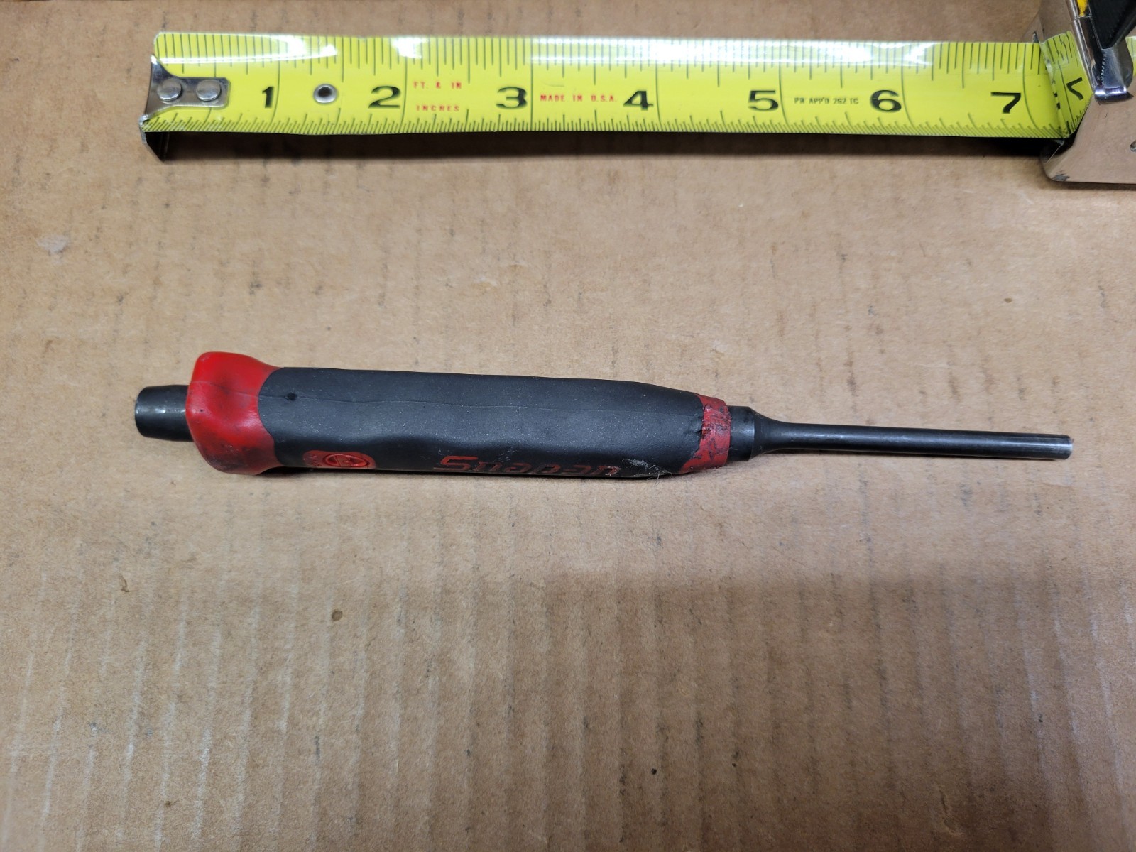 Snap On 3/16″ Pin Punch With Red / Black Comfort Handle Grip No PPSG106